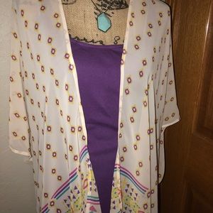 Tribal Print Short Sleeve Kimono (boutique)